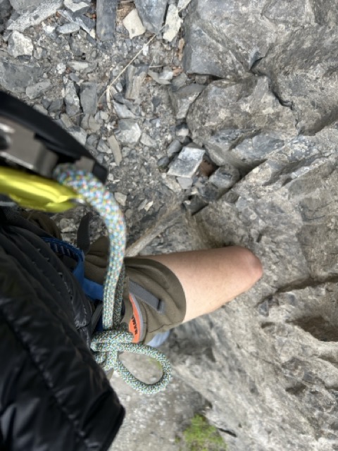 Grigri self-belay setup